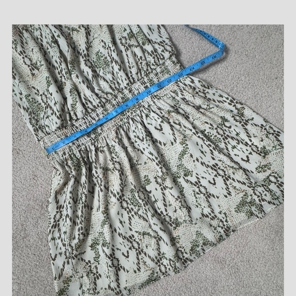 Ramy Brook Anika Dress Snake Print Long Sheer Sleeve Shirred Drop Waist Size M - Picture 9 of 15